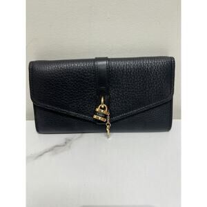 Chloé Aby Lock Leather Wallet in Black